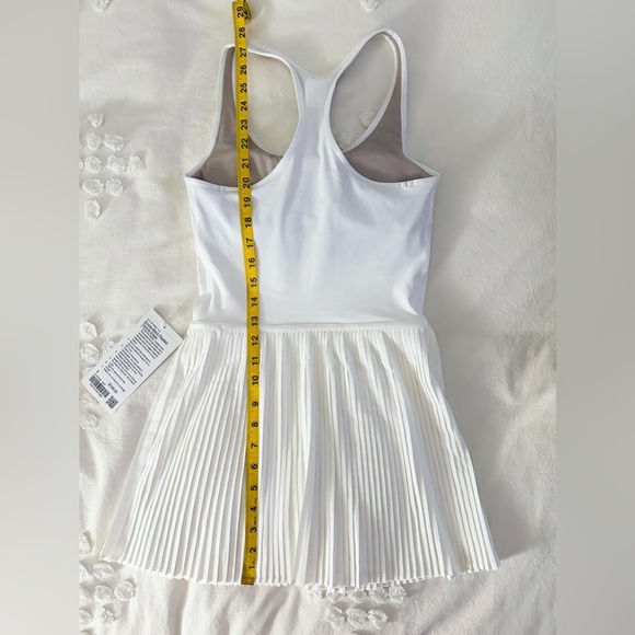 NWT Scoop-Neck Pleated Linerless Tennis Dress - White - 2 - Picture 13 of 13